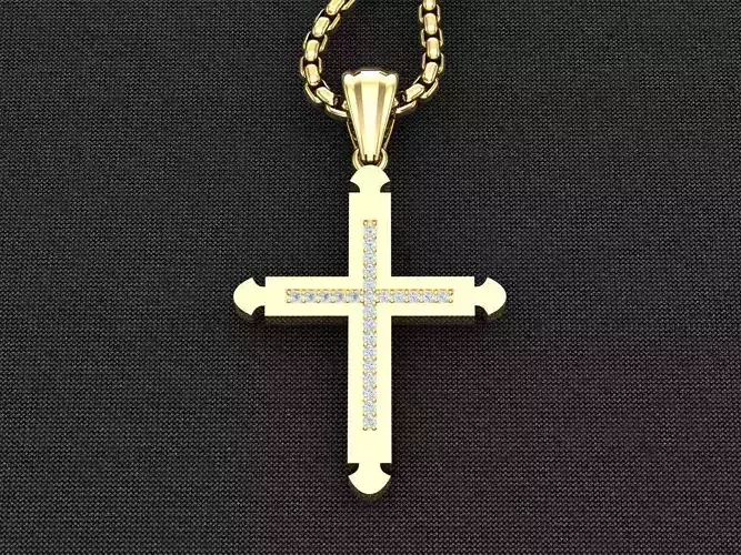 Jesu Cross Pendant 3CP088 3DM STL