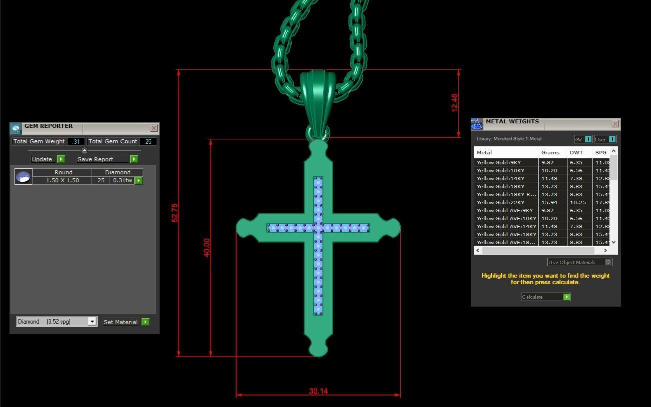 Jesu Cross Pendant 3CP087 3DM STL 3D print model_1
