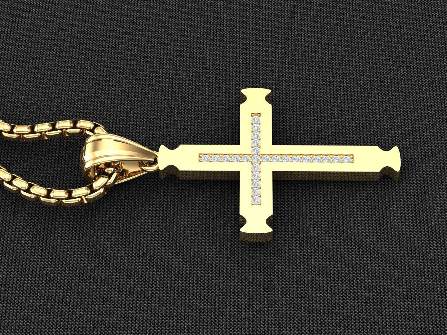 Jesu Cross Pendant 3CP085 3DM STL 3D print model_3