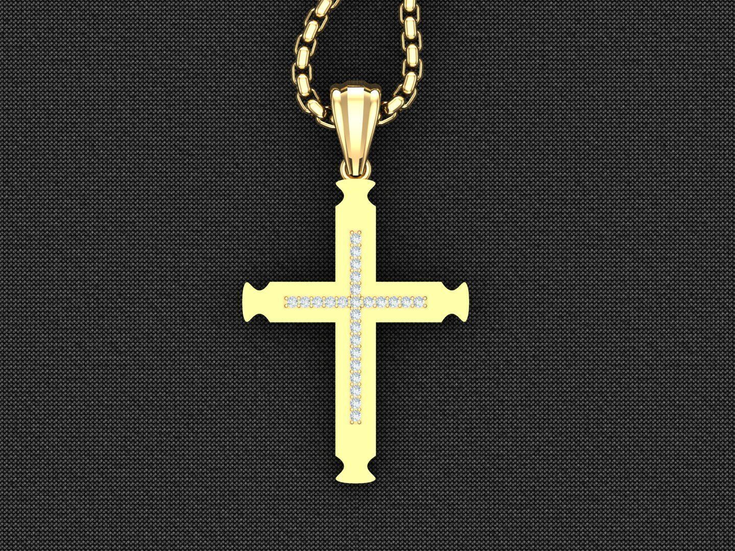 Jesu Cross Pendant 3CP085 3DM STL 3D print model_4