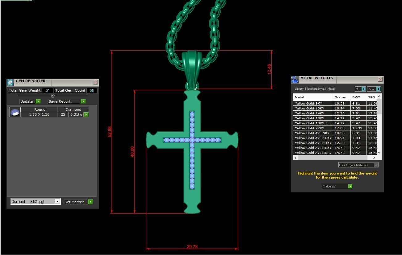 Jesu Cross Pendant 3CP085 3DM STL 3D print model_1