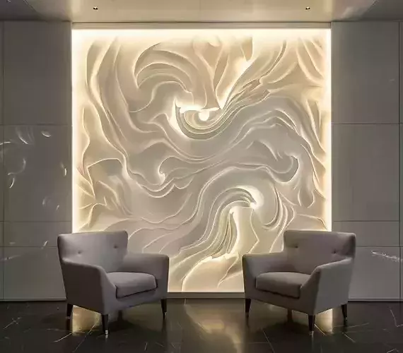 Wall Art for CNC - Elegant Relief Panel 02