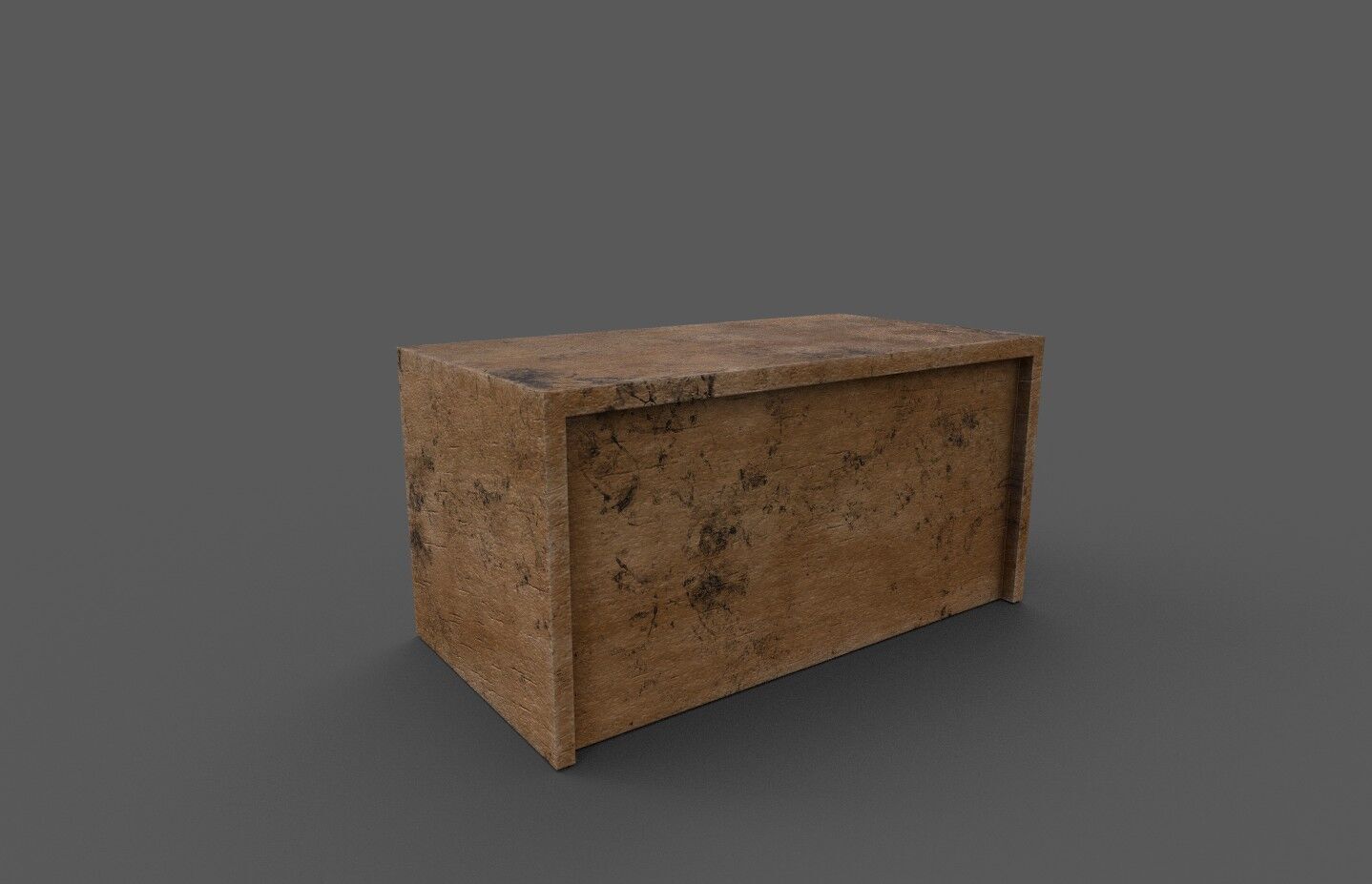 Old table Low-poly 3D model_1