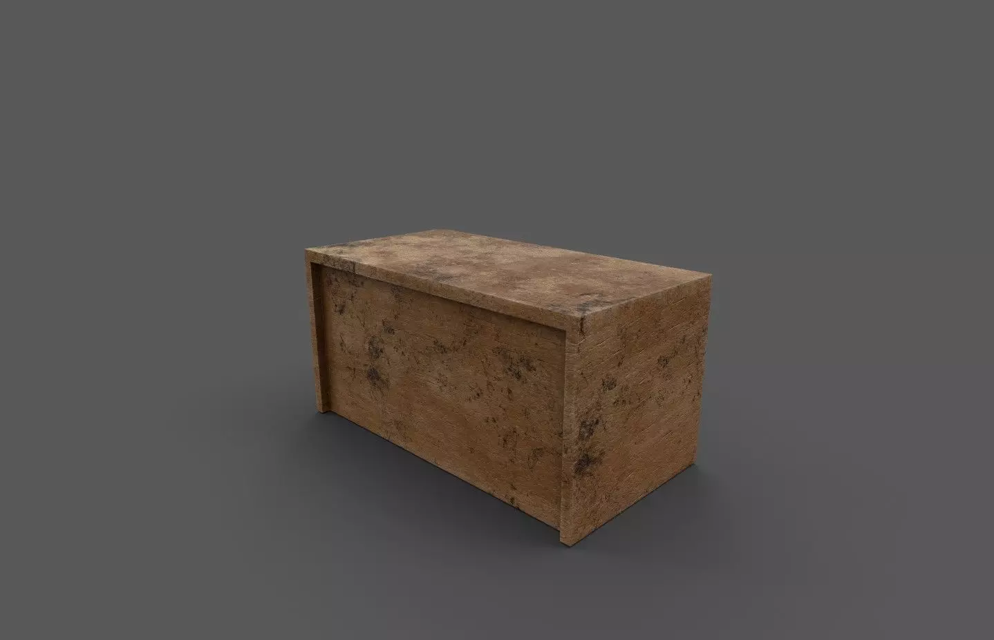 Old table Low-poly 3D model_0