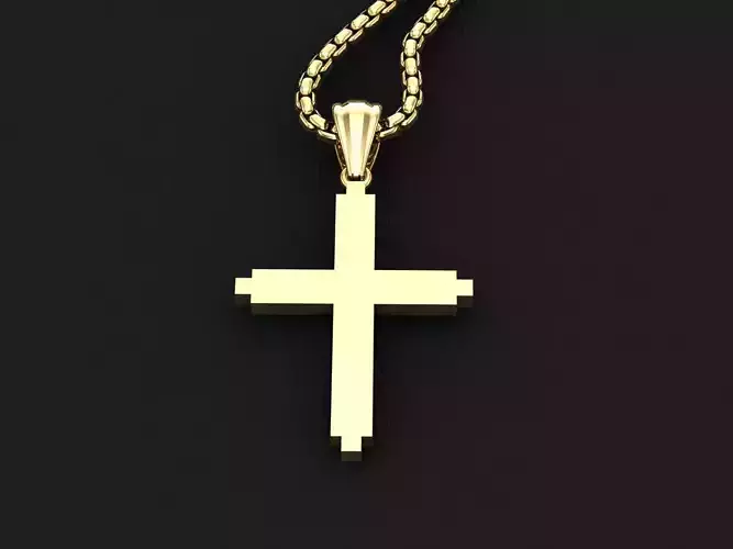 Jesu Cross Pendant 3CP041 3DM STL