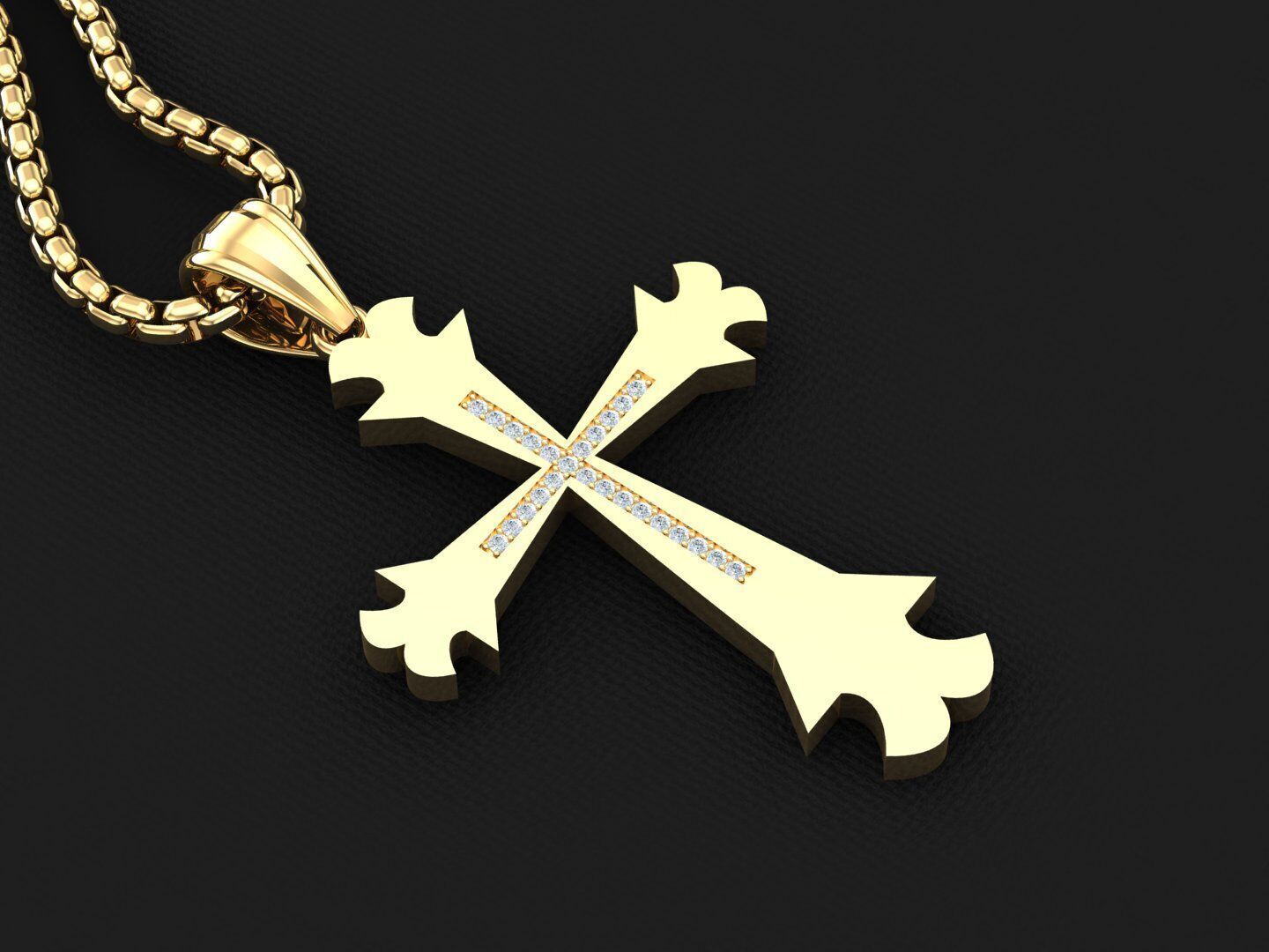Jesu Cross Pendant 3CP039 3DM STL 3D print model_2