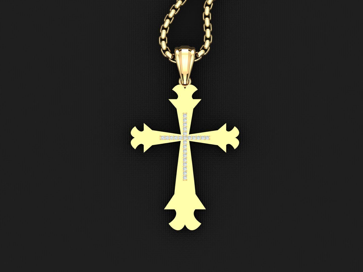 Jesu Cross Pendant 3CP039 3DM STL 3D print model_4