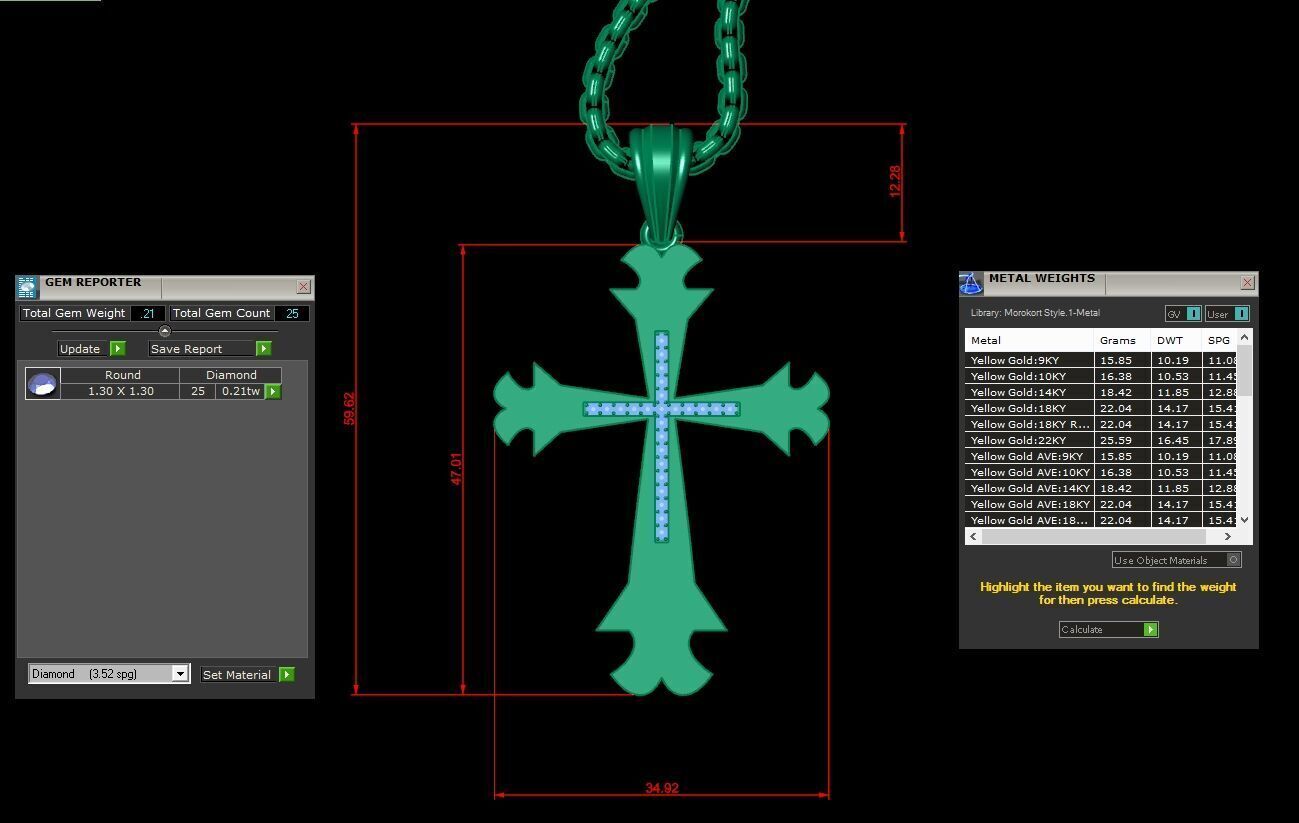 Jesu Cross Pendant 3CP039 3DM STL 3D print model_1