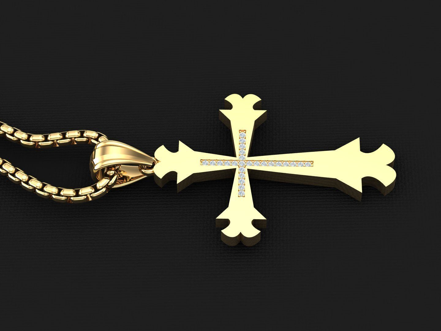 Jesu Cross Pendant 3CP039 3DM STL 3D print model_3
