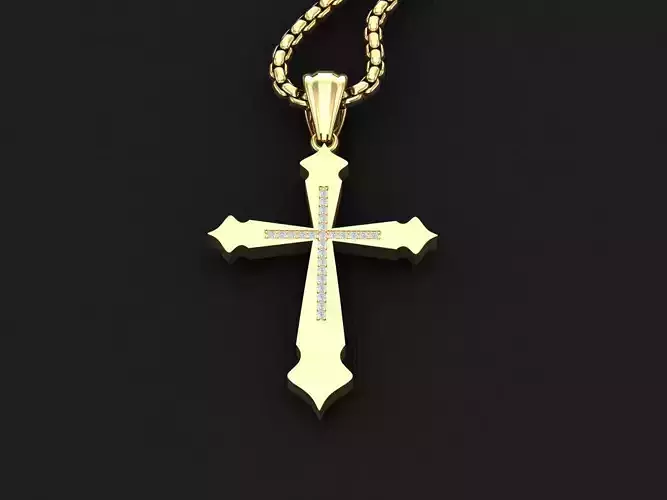 Jesu Cross Pendant 3CP038 3DM STL