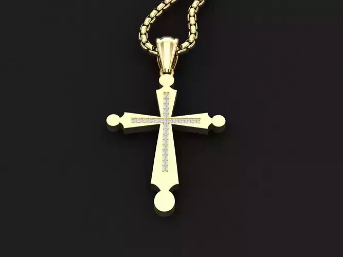 Jesu Cross Pendant 3CP036 3DM STL