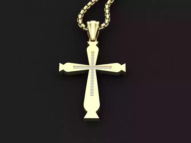 Jesu Cross Pendant 3CP034 3DM STL