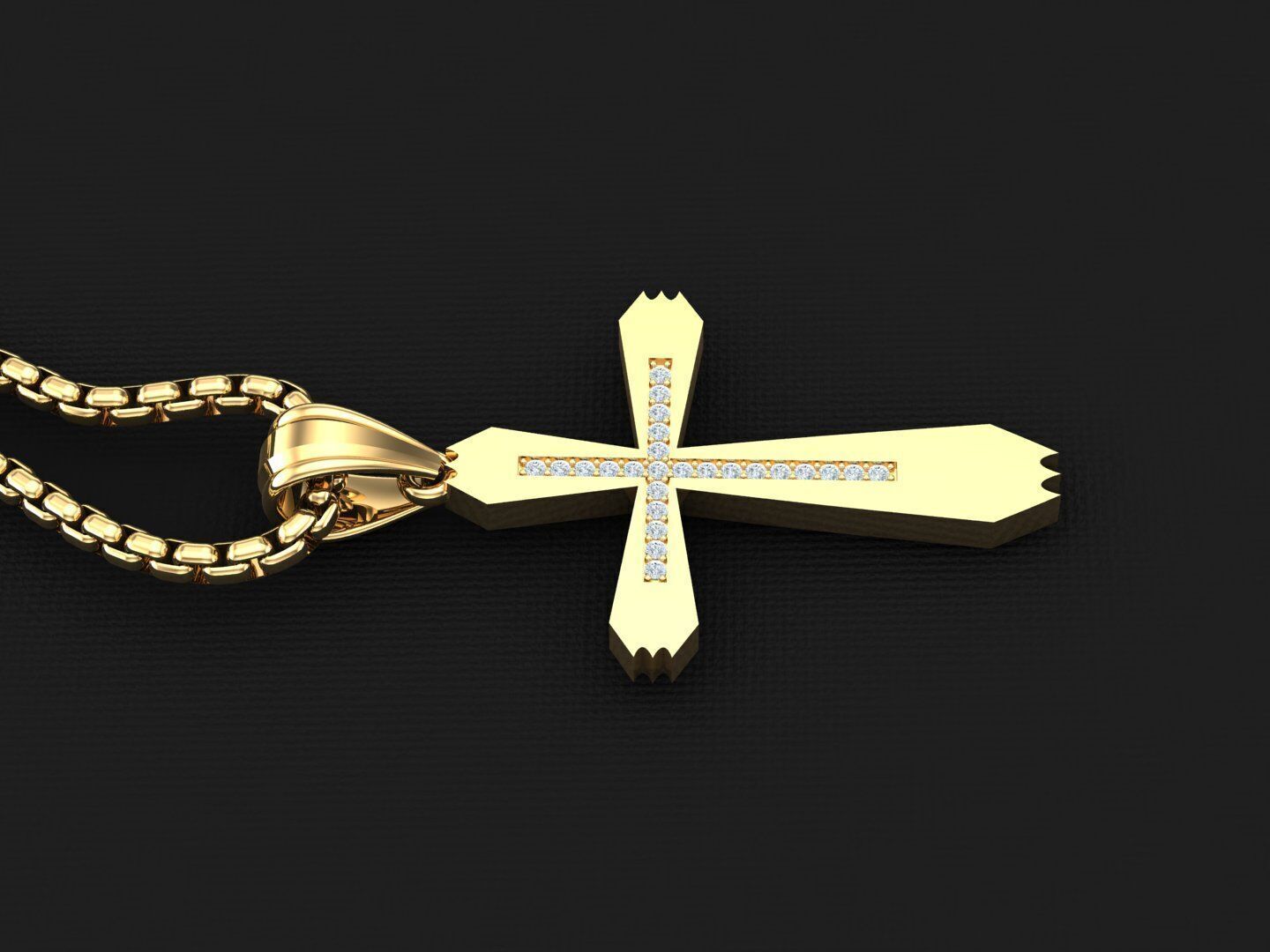 Jesu Cross Pendant 3CP032 3DM STL 3D print model_3