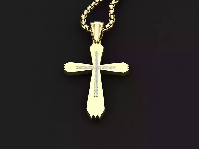 Jesu Cross Pendant 3CP032 3DM STL
