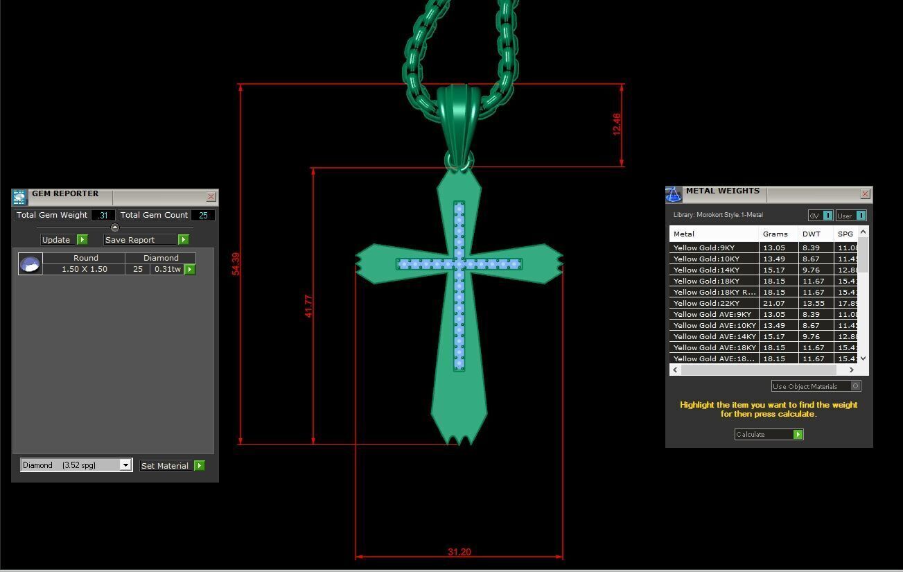 Jesu Cross Pendant 3CP032 3DM STL 3D print model_1