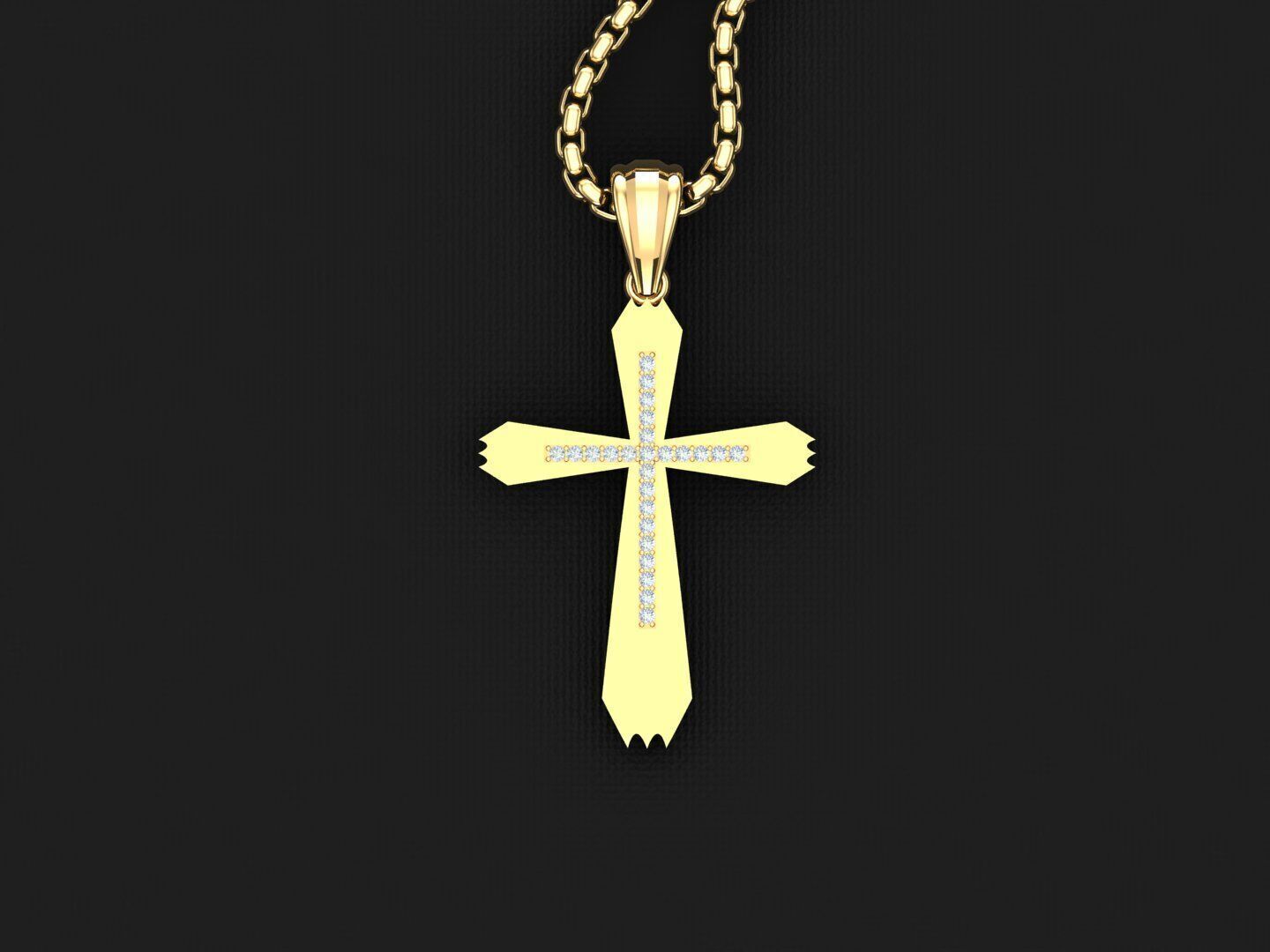 Jesu Cross Pendant 3CP032 3DM STL 3D print model_4