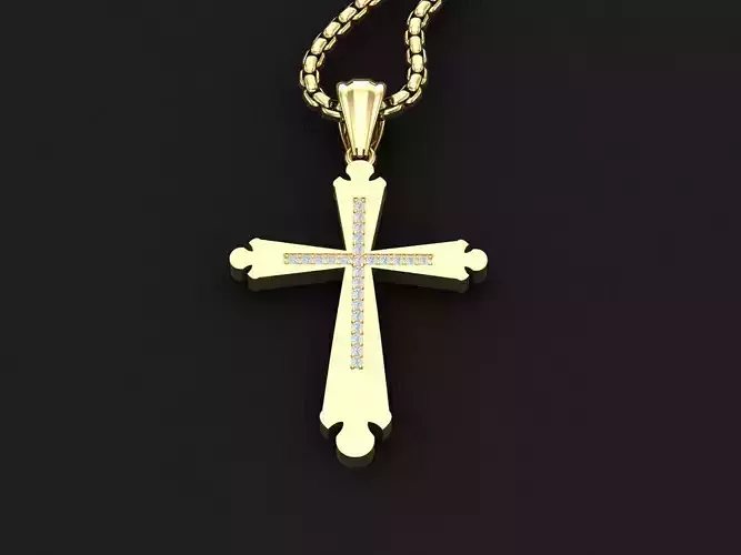 Jesu Cross Pendant 3CP031 3DM STL