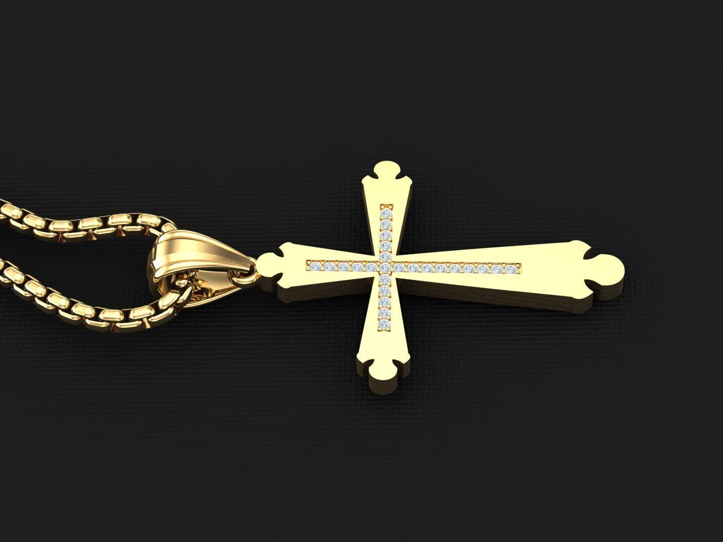 Jesu Cross Pendant 3CP031 3DM STL 3D print model_3