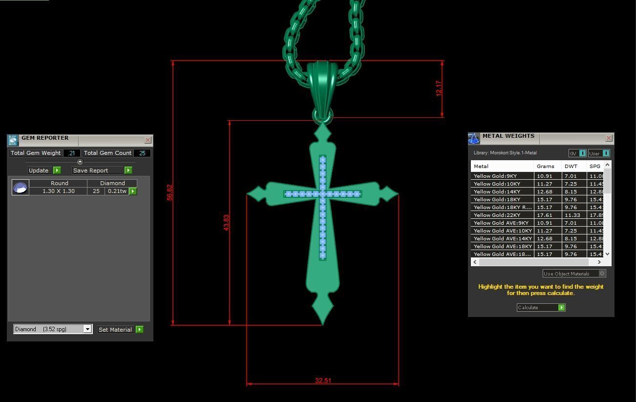 Jesu Cross Pendant 3CP030 3DM STL 3D print model_1