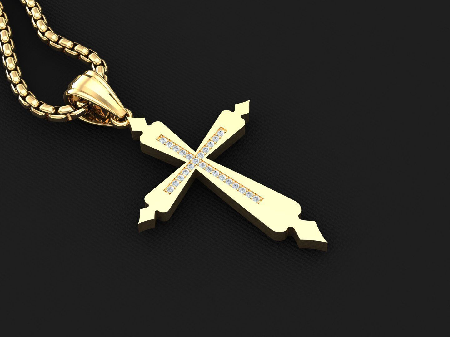 Jesu Cross Pendant 3CP030 3DM STL 3D print model_2