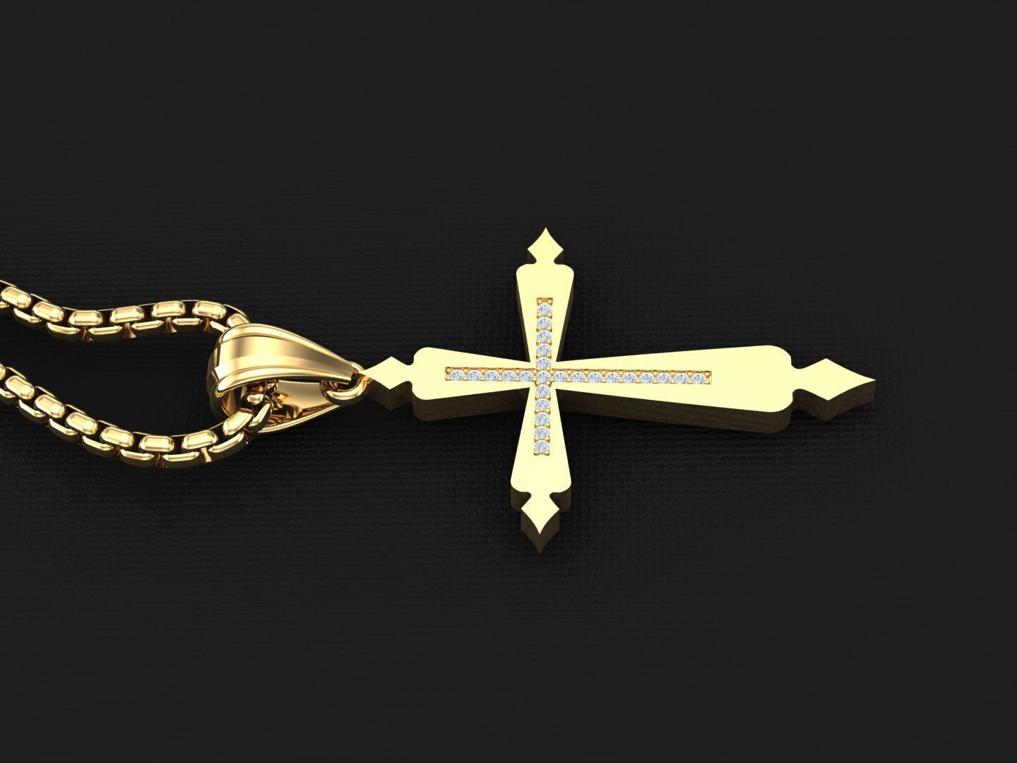 Jesu Cross Pendant 3CP030 3DM STL 3D print model_3