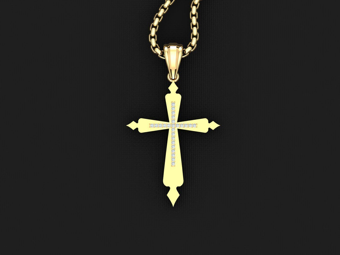 Jesu Cross Pendant 3CP030 3DM STL 3D print model_4