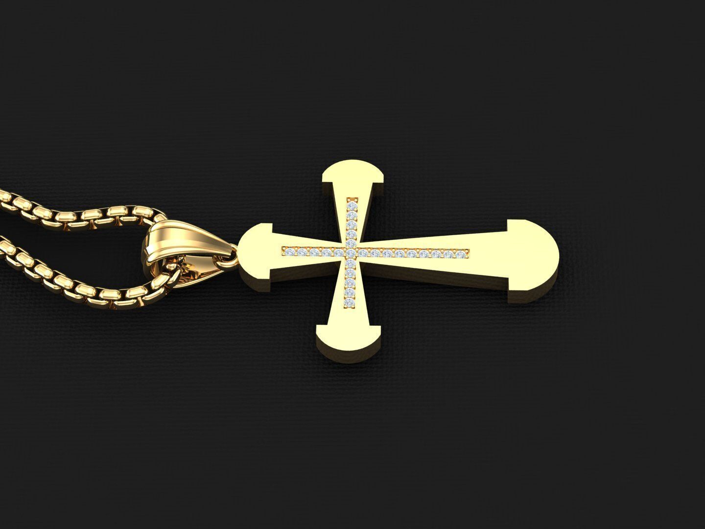 Jesu Cross Pendant 3CP029 3DM STL 3D print model_3