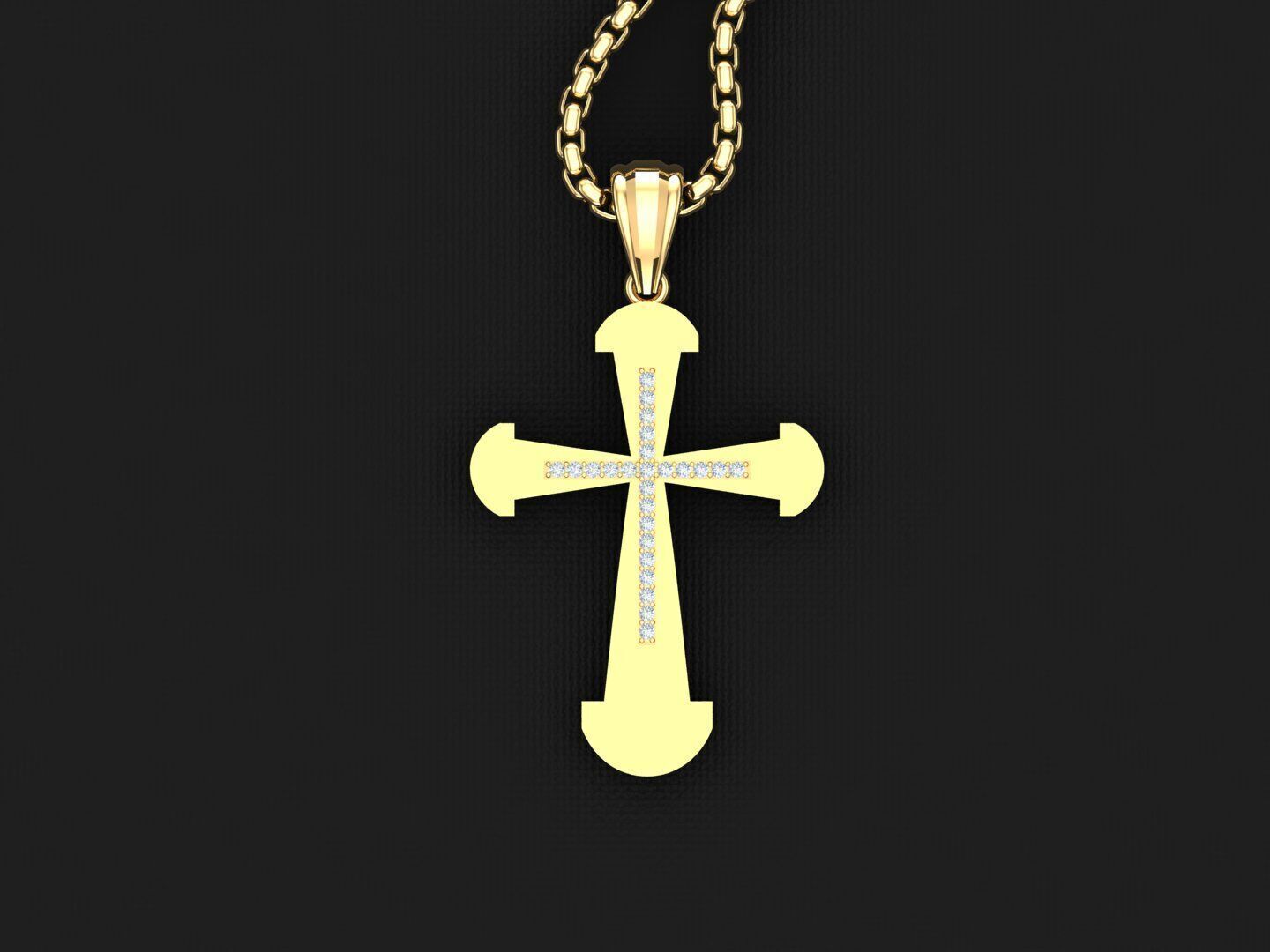 Jesu Cross Pendant 3CP029 3DM STL 3D print model_4