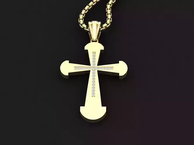 Jesu Cross Pendant 3CP029 3DM STL