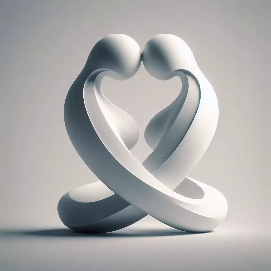 Abstract Embracing Heart Love Sculpture 3D print model