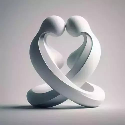 Abstract  Embracing Heart Love Sculpture