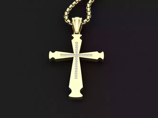 Jesu Cross Pendant 3CP026 3DM STL
