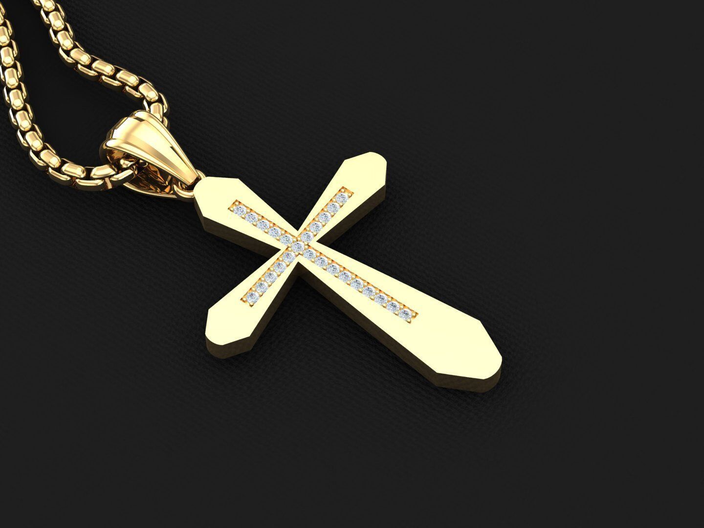 Jesu Cross Pendant 3CP025 3DM STL 3D print model_2