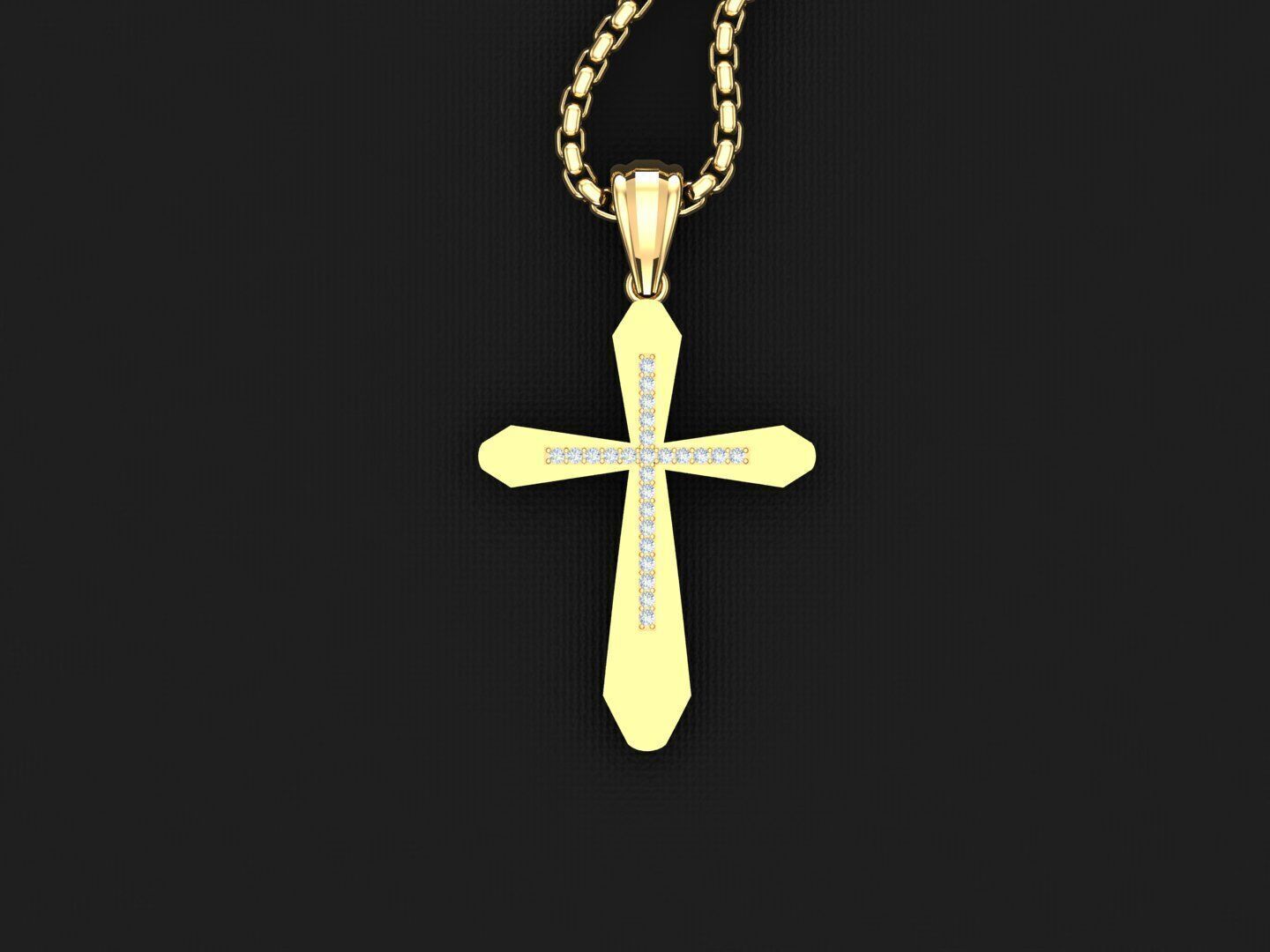 Jesu Cross Pendant 3CP025 3DM STL 3D print model_4