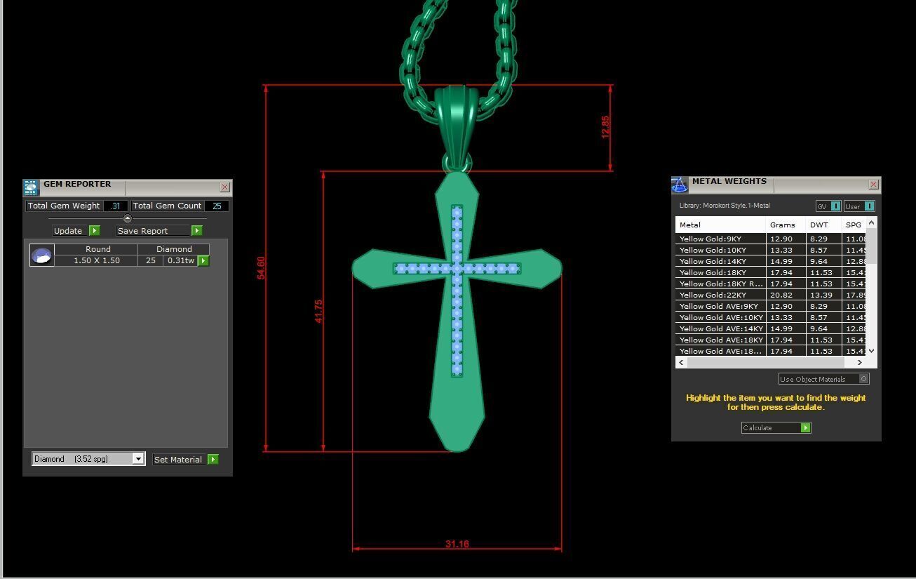 Jesu Cross Pendant 3CP025 3DM STL 3D print model_1