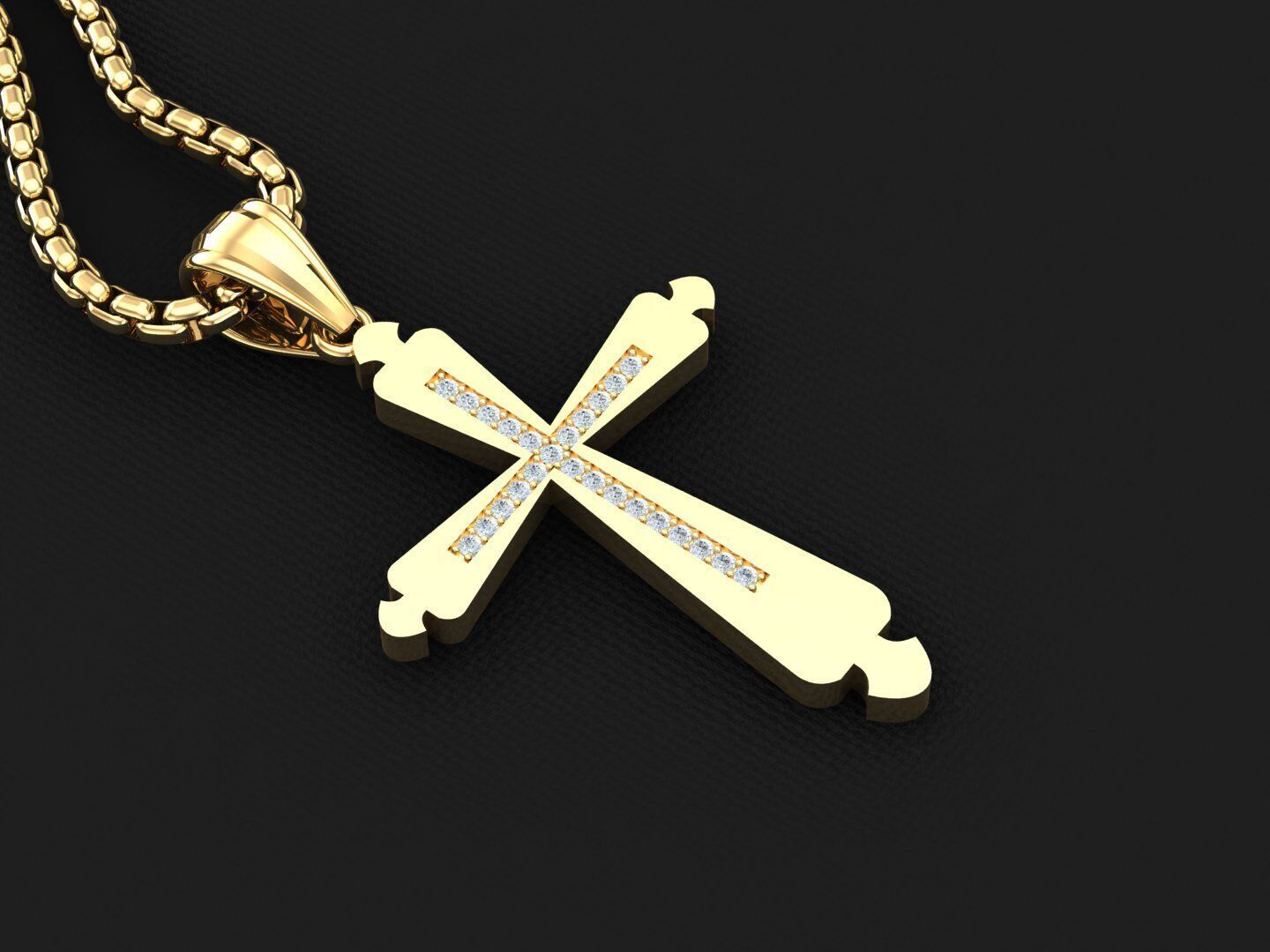 Jesu Cross Pendant 3CP023 3DM STL 3D print model_2
