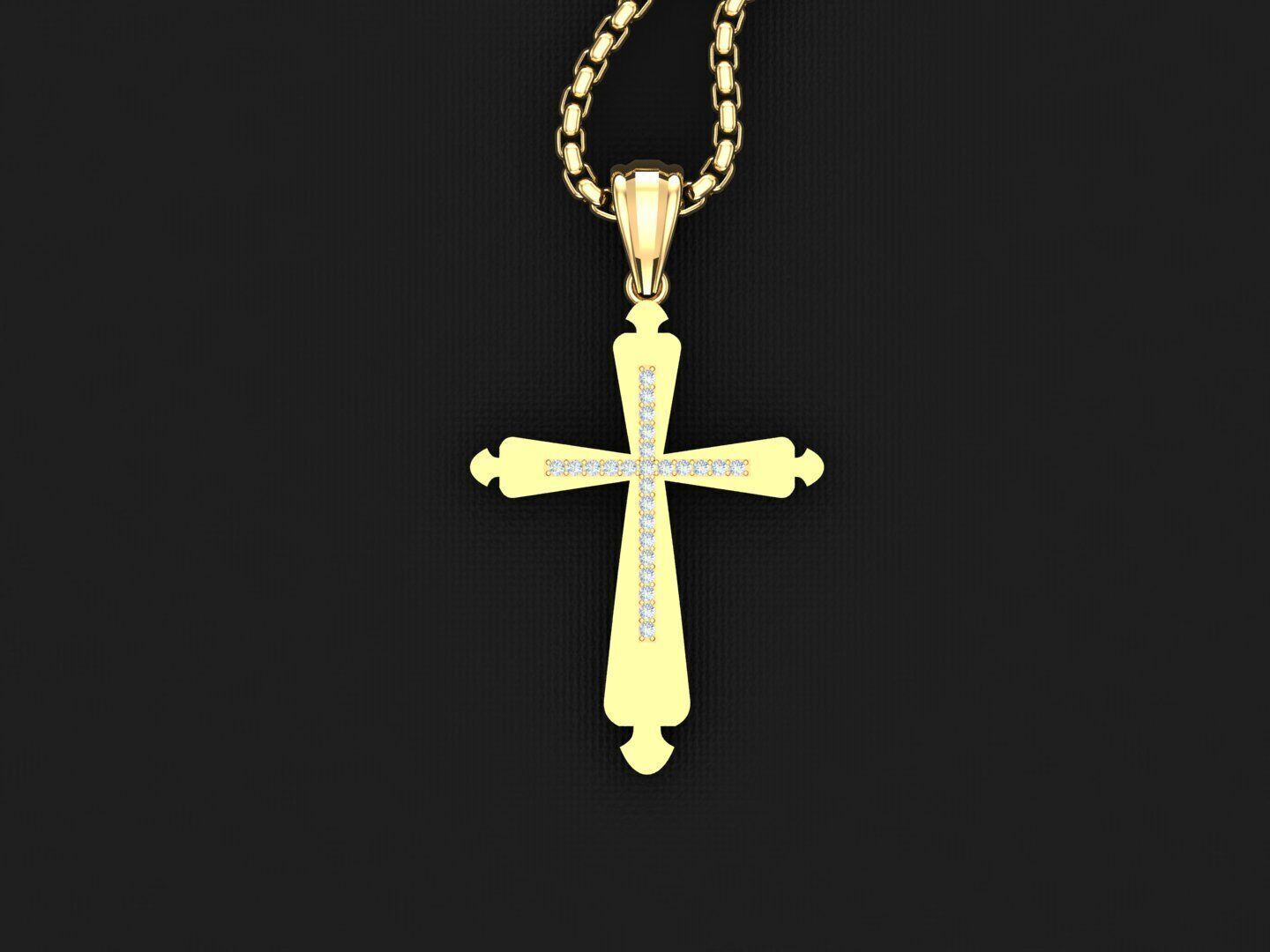 Jesu Cross Pendant 3CP023 3DM STL 3D print model_4