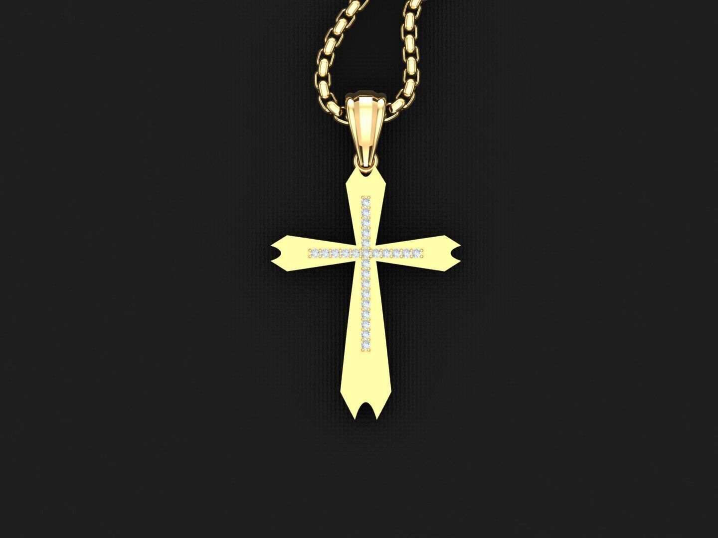 Jesu Cross Pendant 3CP022 3DM STL 3D print model_4