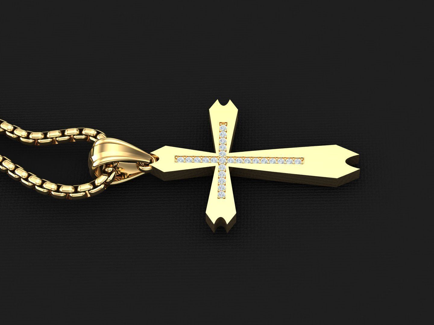 Jesu Cross Pendant 3CP022 3DM STL 3D print model_3