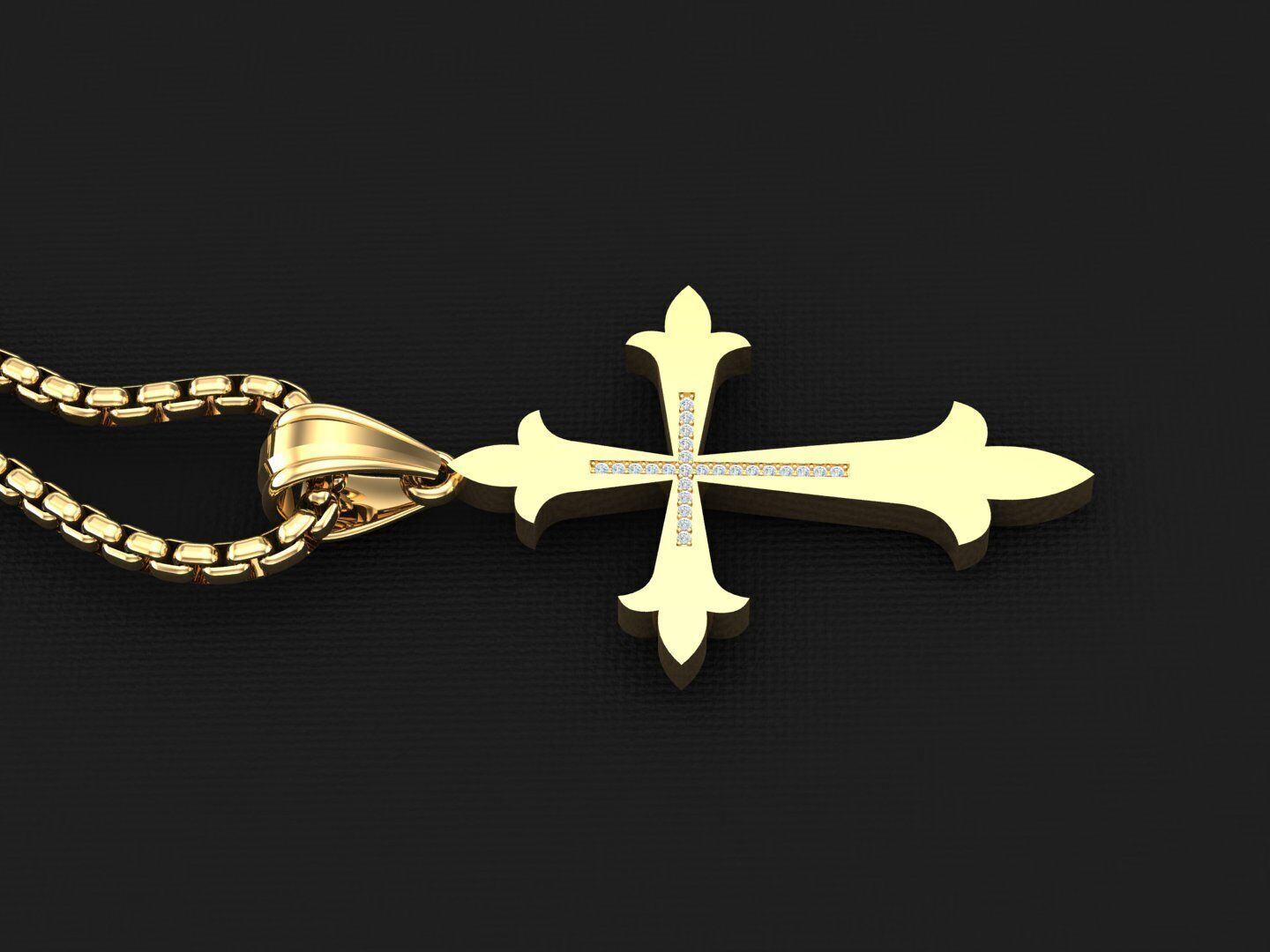 Jesu Cross Pendant 3CP021 3DM STL 3D print model_3