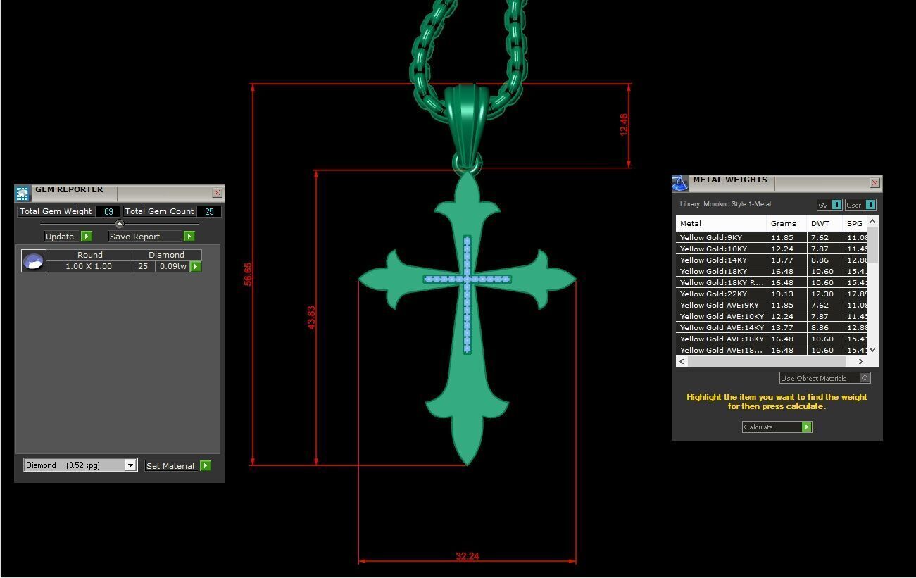 Jesu Cross Pendant 3CP021 3DM STL 3D print model_1