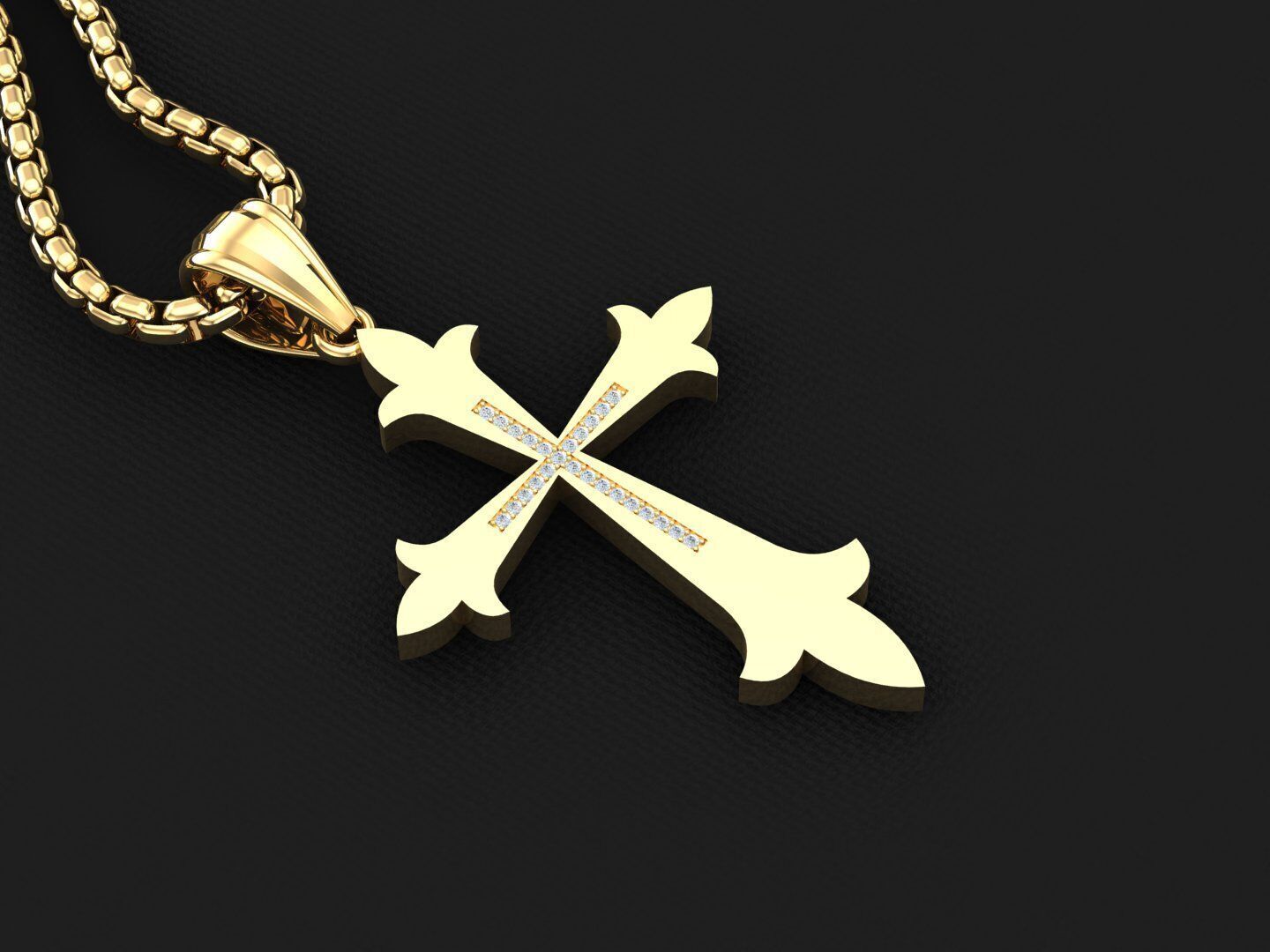 Jesu Cross Pendant 3CP021 3DM STL 3D print model_2