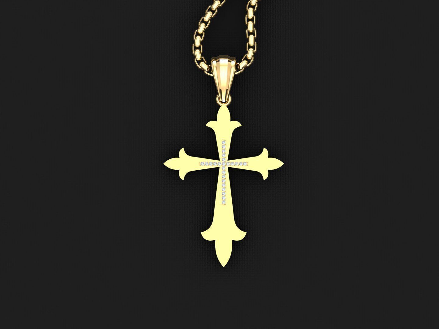 Jesu Cross Pendant 3CP021 3DM STL 3D print model_4