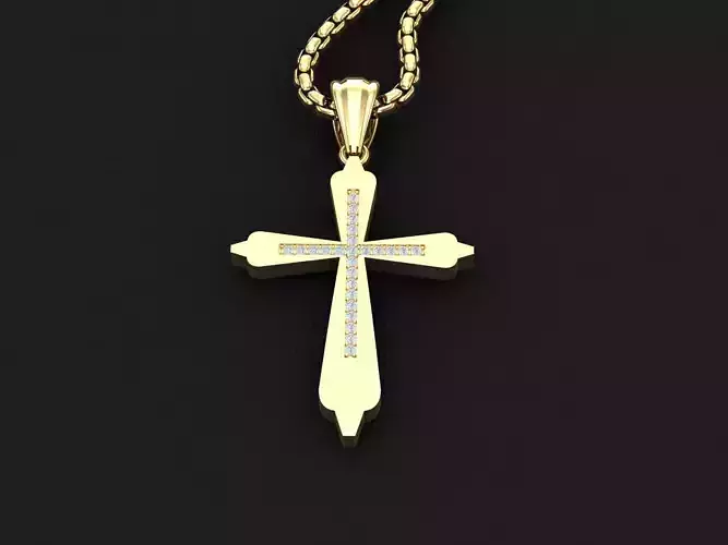 Jesu Cross Pendant 3CP019 3DM STL