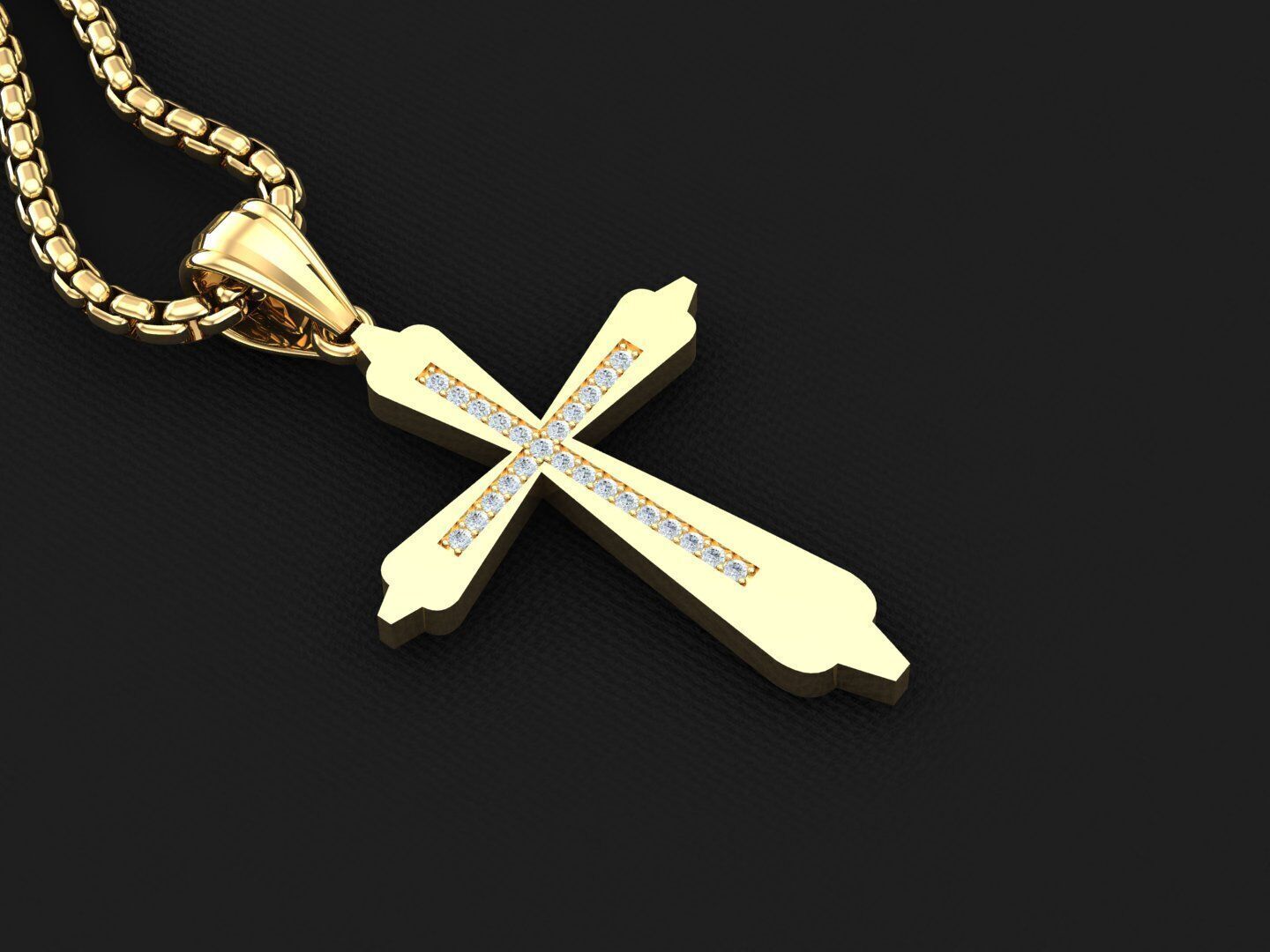 Jesu Cross Pendant 3CP019 3DM STL 3D print model_2