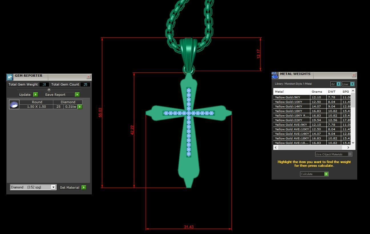Jesu Cross Pendant 3CP019 3DM STL 3D print model_1