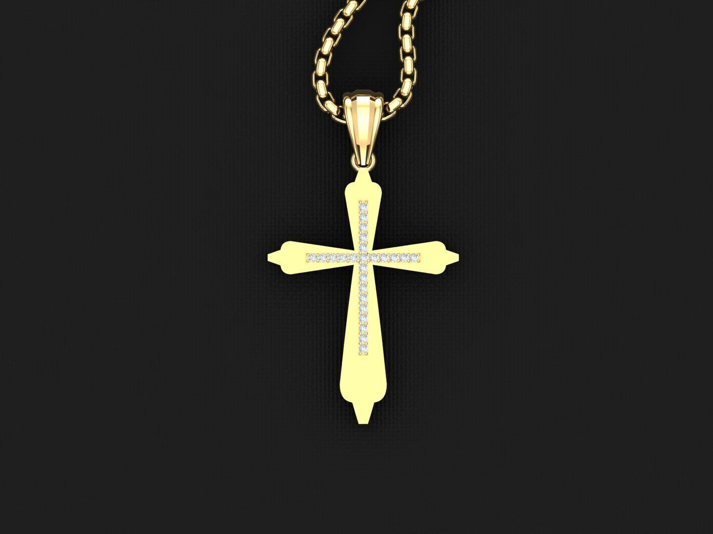 Jesu Cross Pendant 3CP019 3DM STL 3D print model_4