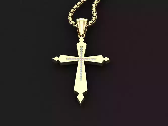 Jesu Cross Pendant 3CP018 3DM STL