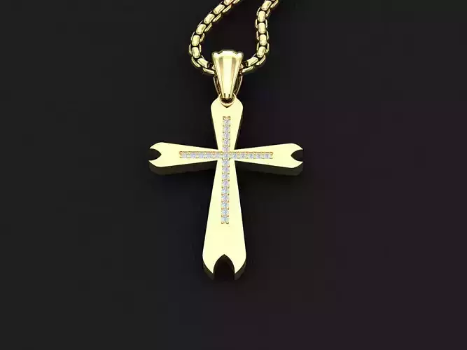 Jesu Cross Pendant 3CP017 3DM STL