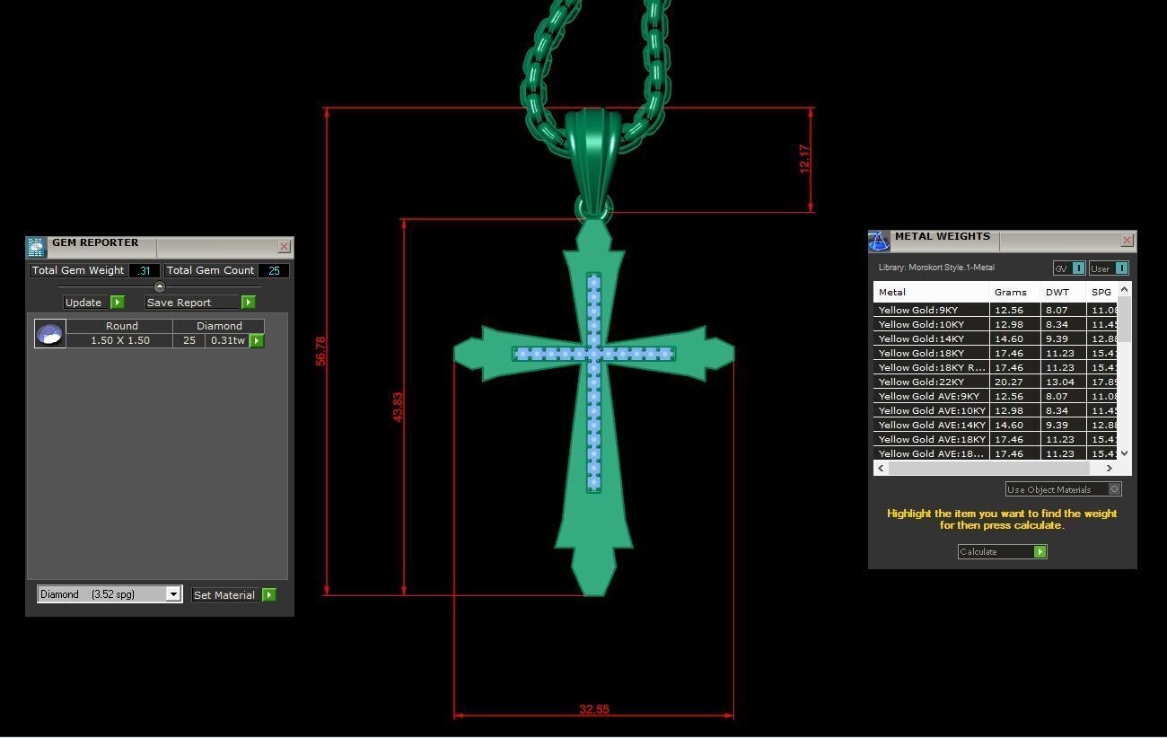 Jesu Cross Pendant 3CP014 3DM STL 3D print model_1